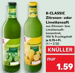 Kaufland K-CLASSIC Zitronen- oder Limettensaft Angebot