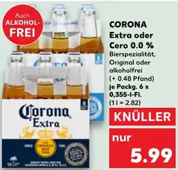 Kaufland CORONA Extra oder Cero 0.0 % Angebot
