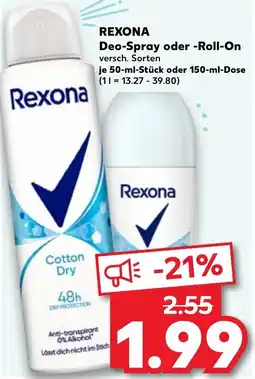 Kaufland REXONA Deo-Spray oder -Roll-On Angebot