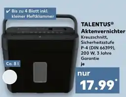 Kaufland TALENTUS Aktenvernichter Angebot