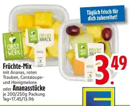 Edeka OBST WERK Früchte-Mix oder Ananasstücke Angebot