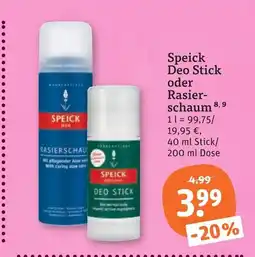 tegut Speick deo stick Angebot
