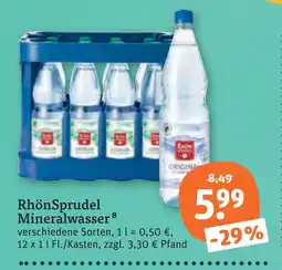 tegut Rhönsprudel mineralwasser Angebot