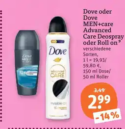 tegut Dove advanced care deospray Angebot