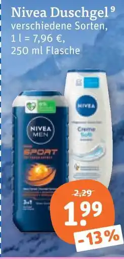 tegut Nivea duschgel sport Angebot