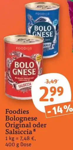 tegut Foodies bolognese original Angebot