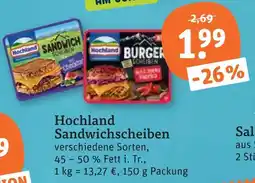 tegut Hochland sandwichscheiben Angebot