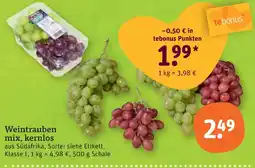 tegut Weintrauben mix, kernlos Angebot