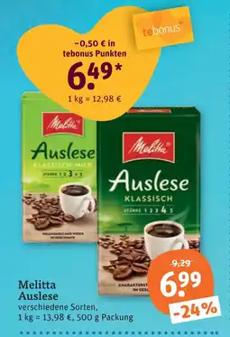 tegut Melitta auslese Angebot