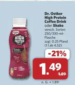 Combi Dr. oetker high protein coffee drink oder shake Angebot