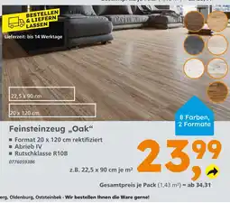Globus Baumarkt Feinsteinzeug oak Angebot