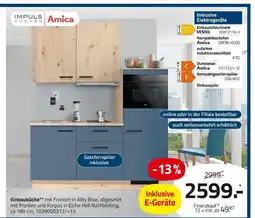 ROLLER Impuls küchen, amica einbauküche alby blue Angebot