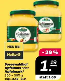 NETTO Spreewaldhof apfelmus Angebot