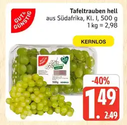 Marktkauf Gut & günstig tafeltrauben hell Angebot