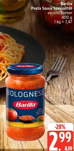 Marktkauf Barilla pasta sauce spezialität Angebot
