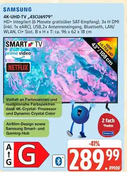 Marktkauf Samsung 4k-uhd-tv 43cu6979 Angebot