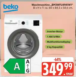 Marktkauf Beko waschmaschine bm3wfu4941w1 Angebot