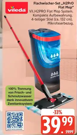 Marktkauf Vileda flachwischer-set h2pro flat mop Angebot