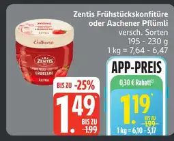 Edeka Zentis frühstückskonfitüre Angebot