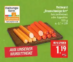 Marktkauf Mettwurst 'braunschweiger art' Angebot