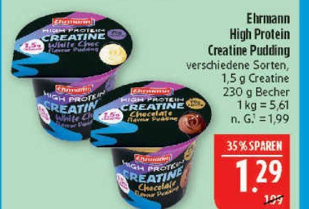 Ehrmann high protein creatine pudding white choc Angebot bei Marktkauf