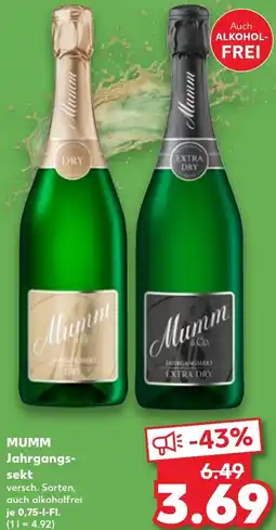 Kaufland MUMM Jahrgangssekt Angebot