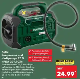 Kaufland Parkside Akku Kompressor und Luftpumpe 20 V ,,PKA 20-Li C3" Angebot
