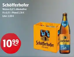 Getränke Hoffmann Schöfferhofer Weizen 0,0% Alkoholfrei Angebot