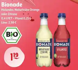 Getränke Hoffmann Bionade Holunder, Naturtrübe Orange oder Zitrone Angebot
