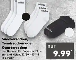 Kaufland Adidas Sneakersocken, Tennissocken oder Quartersocken Angebot