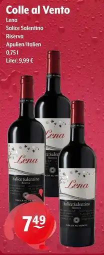 Getränke Hoffmann Colle al Vento Lena Salice Salentino Riserva Angebot