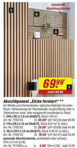 toom Baumarkt Akustikpaneel,,Eiche furniert" Angebot