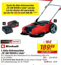toom Baumarkt Einhell 2. 18 V/4,0 Ah Akku Starter-Kit, Angebot