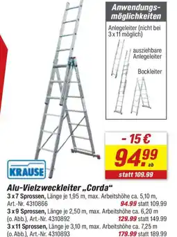 toom Baumarkt KRAUSE Alu-Vielzweckleiter,,Corda" Angebot