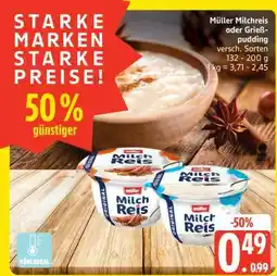 Edeka MÜLLER Milchreis oder Grießpudding Angebot