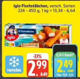 Edeka Iglo Fischstäbchen, versch. Sorten Angebot