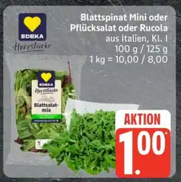 Edeka Blattspinat Mini oder Pflücksalat oder Rucola Angebot
