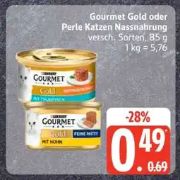 Edeka Gourmet Gold oder Perle Katzen Nassnahrung Angebot