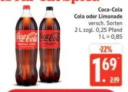 Edeka Coca-Cola Cola oder Limonade Angebot
