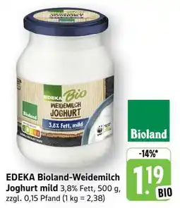 Edeka EDEKA Bioland-Weidemilch Joghurt mild Angebot
