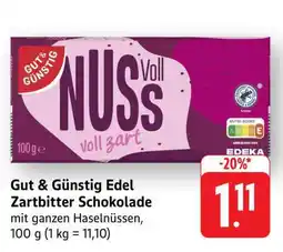 Edeka Gut & Günstig Edel Zartbitter Schokolade Angebot