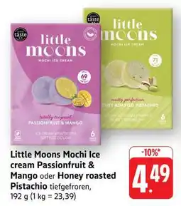 Edeka Little Moons Mochi Ice Cream Passionfruit & Mango oder Honey Roasted Pistachio Angebot