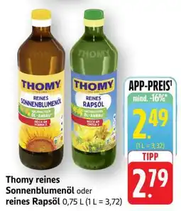Edeka Thomy reines Sonnenblumenöl oder reines Rapsöl Angebot
