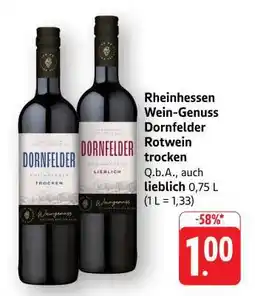 Edeka Rheinhessen Wein-Genuss Dornfelder Rotwein Angebot