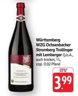 Edeka Württemberg WZG Ochsenbacher Stromberg Trollinger mit Lemberger Angebot