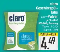 Edeka claro Geschirrspül-Tabs oder Pulver Angebot