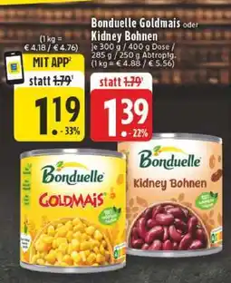 Edeka Bonduelle Goldmais oder Kidney Bohnen Angebot