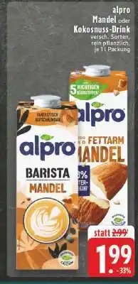 Edeka ALPRO Mandel- oder Kokosnuss-drink Angebot