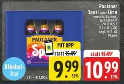 Edeka Paulaner Spezi oder Limo Angebot