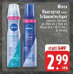 Edeka NIVEA Haarspray oder Schaumfestiger Angebot
